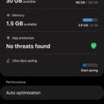 Giao diện Chăm sóc thiết bị Samsung One UI