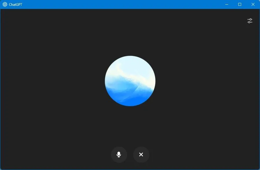 Giao diện chế độ giọng nói của ứng dụng ChatGPT trên Windows với nhiều tùy chọn giọng nói đa dạng