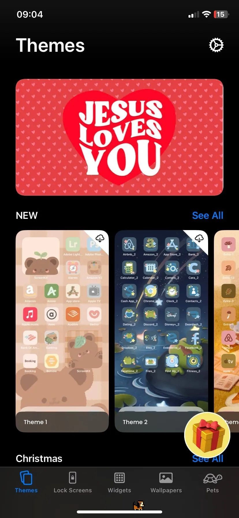 Giao diện chính của ứng dụng ScreenKit với các lựa chọn chủ đề