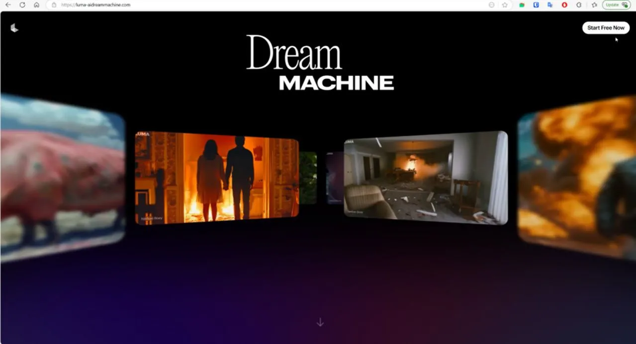 Giao diện công cụ AI tạo video giả mạo Dream Machine, nguồn phát tán mã độc Noodlophile