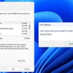 Giao diện công cụ Disk Cleanup trên Windows hiển thị tùy chọn xóa các tệp tạm thời