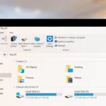 Giao diện File Explorer mở trên máy tính xách tay Windows hiển thị thanh điều hướng và công cụ