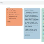 Giao diện Google Keep với các nhãn phân loại ghi chú theo màu sắc và chủ đề như Idea, Research, Task.
