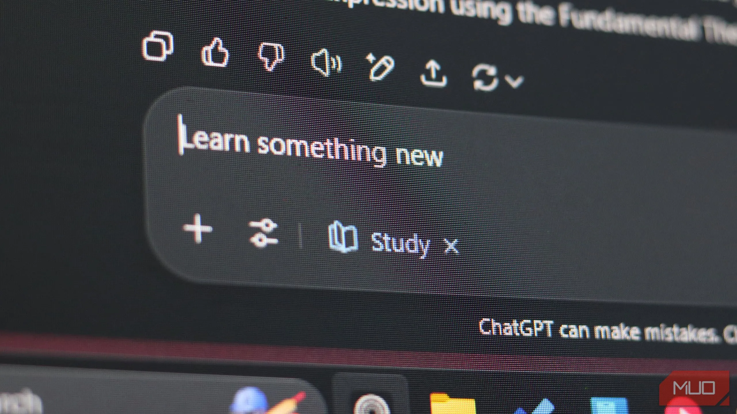 Giao diện hộp văn bản chế độ &quot;Study and Learn&quot; của ChatGPT