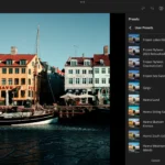 Giao diện lựa chọn preset được đề xuất trong Lightroom CC trên iPad.