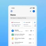 Giao diện một ứng dụng quản lý mật khẩu như 1Password hiển thị các mục được lưu trữ theo địa điểm, minh họa khả năng quản lý dữ liệu hiệu quả và an toàn.