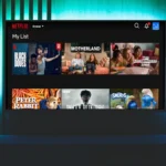 Giao diện Netflix hiển thị danh sách xem trong ứng dụng Apple TV