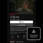 Giao diện Netflix trên iPhone với nút tải xuống toàn bộ mùa phim