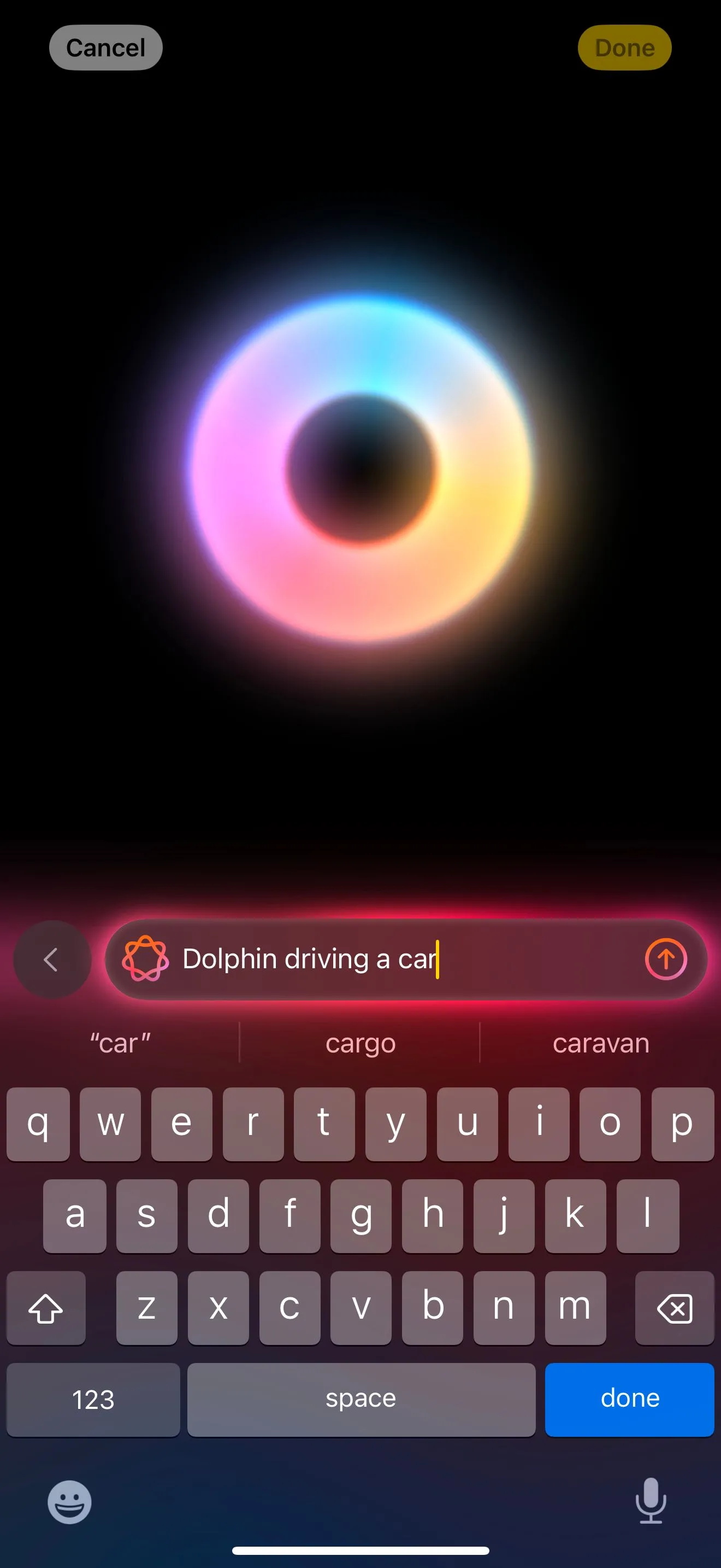 Giao diện nhập mô tả trong ứng dụng Image Playground.