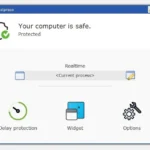 Giao diện phần mềm Ghostpress chống keylogger trên máy tính Windows, hiển thị trạng thái bảo vệ.