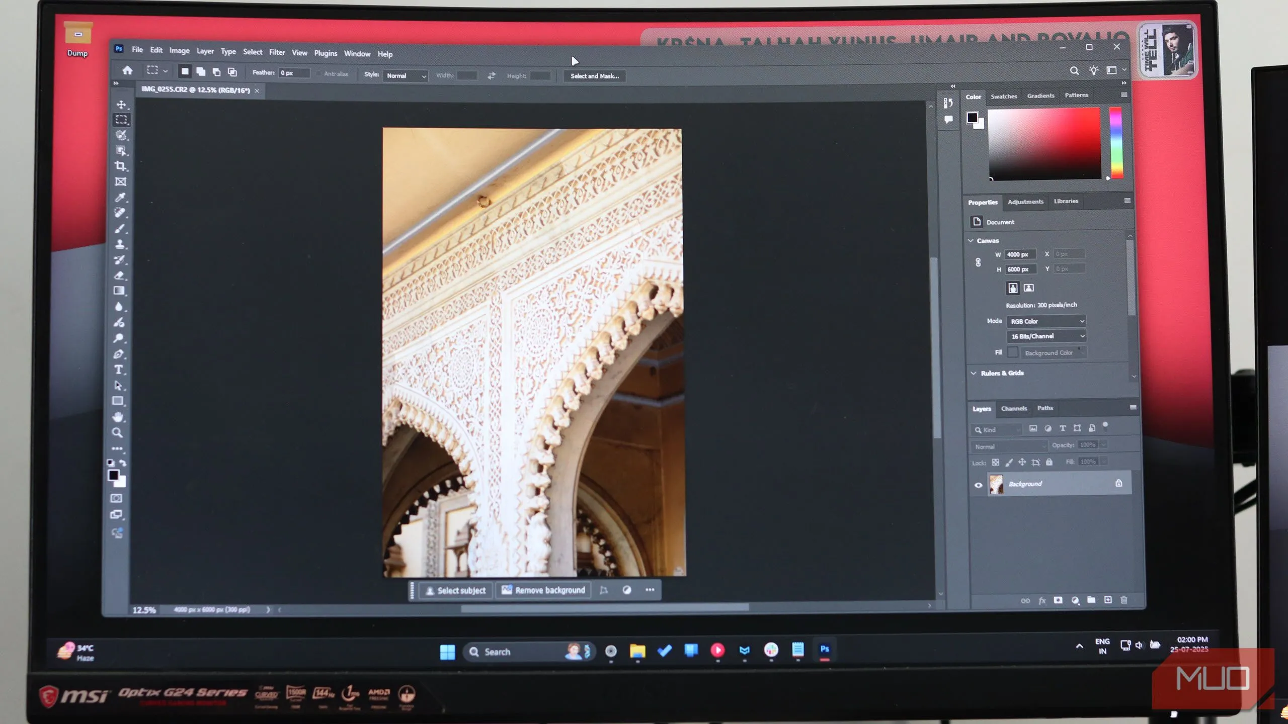 Giao diện Photoshop 2025 chạy trên Windows 11, minh họa sự trực quan và chuyên nghiệp.