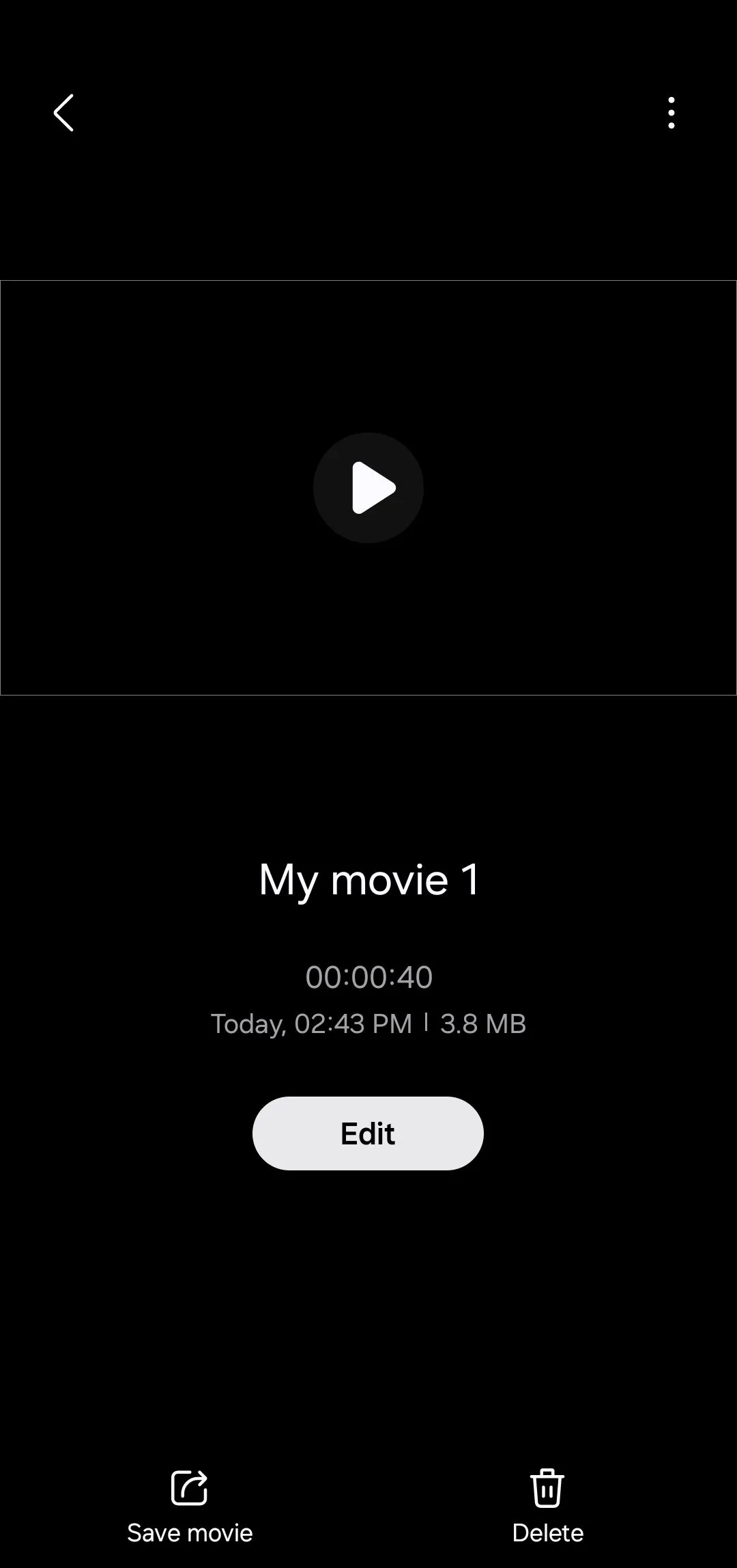 Giao diện quản lý dự án trong ứng dụng Samsung Studio trên điện thoại Galaxy, hiển thị các video đang chỉnh sửa.