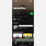 Giao diện Spotify hiển thị lỗi không có album của nghệ sĩ