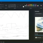 Giao diện tính năng Cocreator trong Microsoft Paint, hiển thị khả năng chuyển phác thảo thành hình ảnh AI chi tiết.