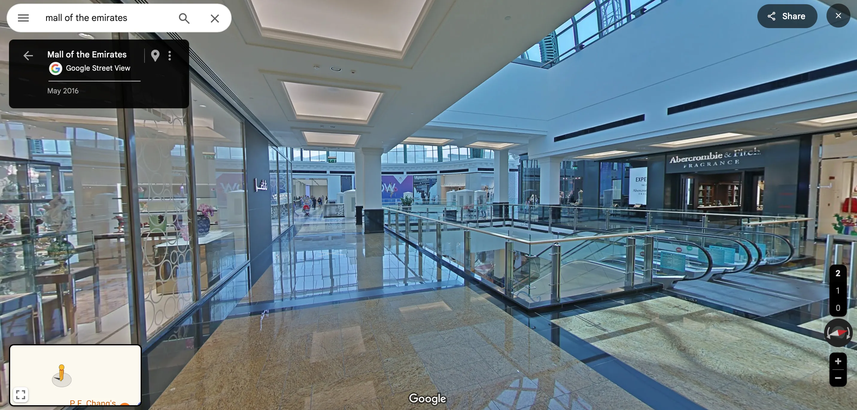 Giao diện tính năng điều hướng trong nhà (Indoor Navigation) của ứng dụng Google Maps