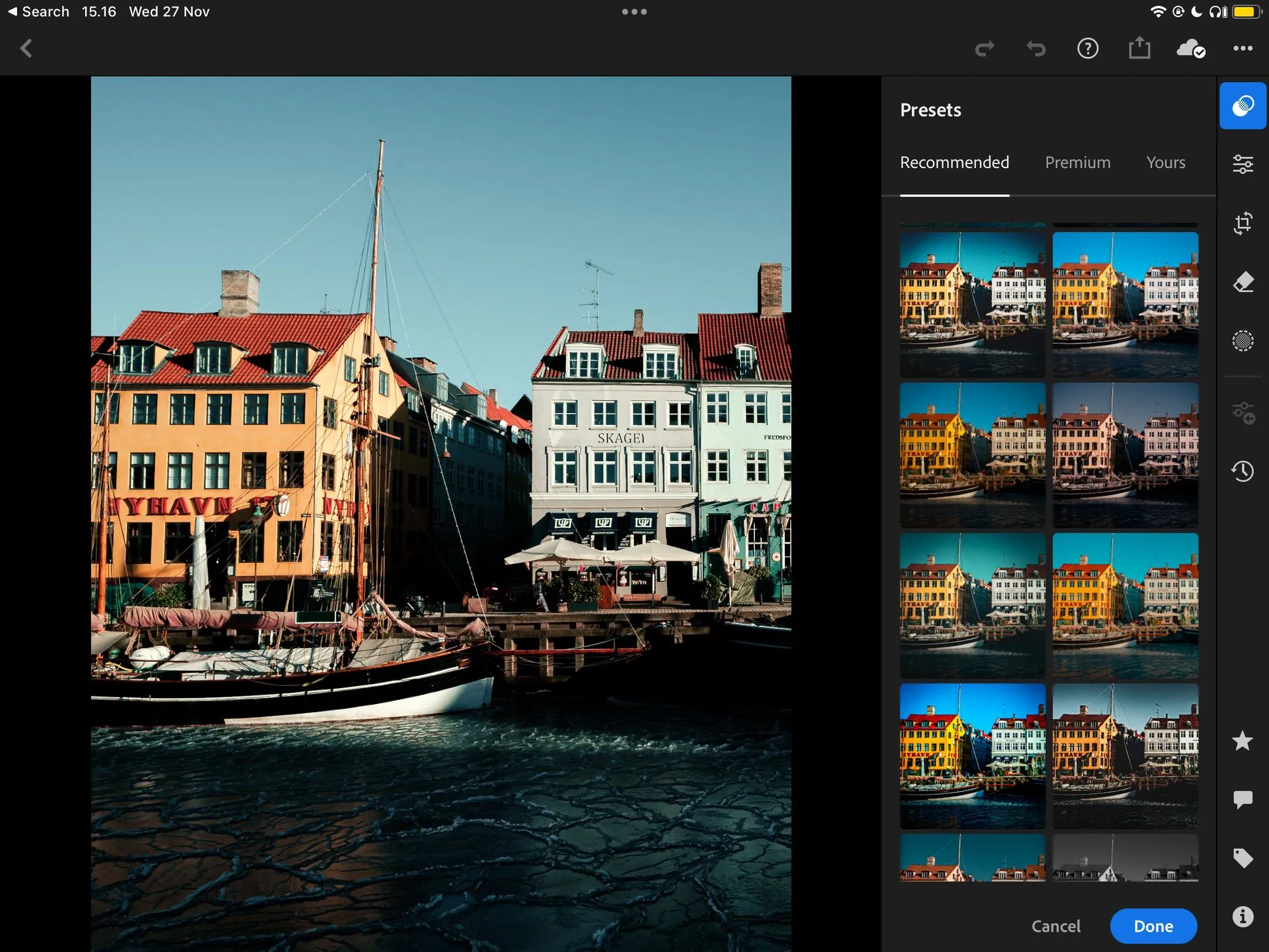 Giao diện tính năng Recommended Presets (Preset đề xuất) trong Adobe Lightroom, giúp người dùng dễ dàng tìm và áp dụng các bộ lọc màu sáng tạo cho ảnh của mình.