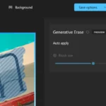 Giao diện tính năng Xóa (Erase) trong ứng dụng Photos Windows 11 để loại bỏ vật thể không mong muốn