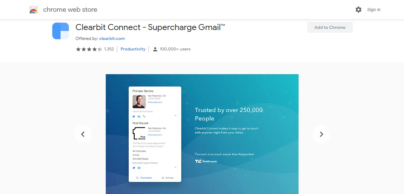 Giao diện trang chi tiết tiện ích mở rộng trên Chrome Web Store hiển thị thông tin về số lượng người dùng, đánh giá và ngày cập nhật cuối cùng, giúp người dùng kiểm tra độ tin cậy của tiện ích.