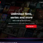 Giao diện trang chủ của dịch vụ stream Netflix với các bộ phim và chương trình truyền hình nổi bật.