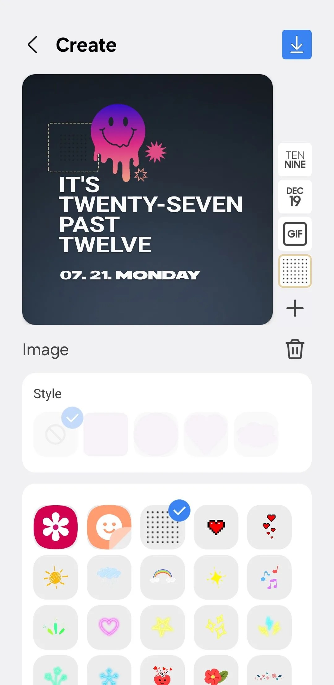 Giao diện tùy chỉnh màn hình Always On Display (AOD) trong ứng dụng ClockFace