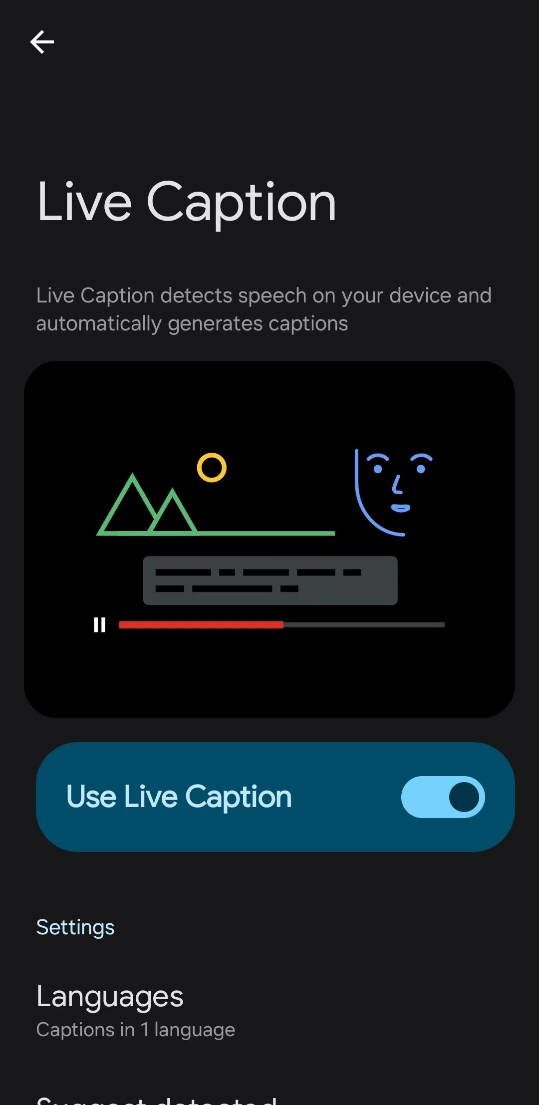 Giao diện tùy chỉnh tính năng phụ đề trực tiếp (Live Caption) trên Android