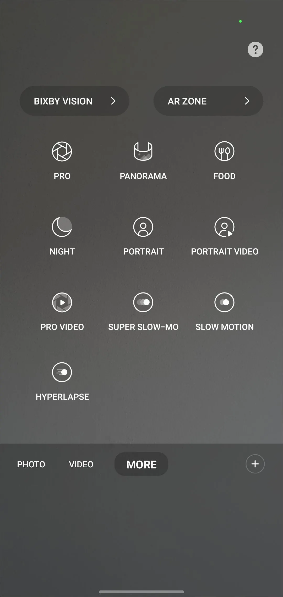 Giao diện tùy chọn Hyperlapse trong ứng dụng camera trên điện thoại Android