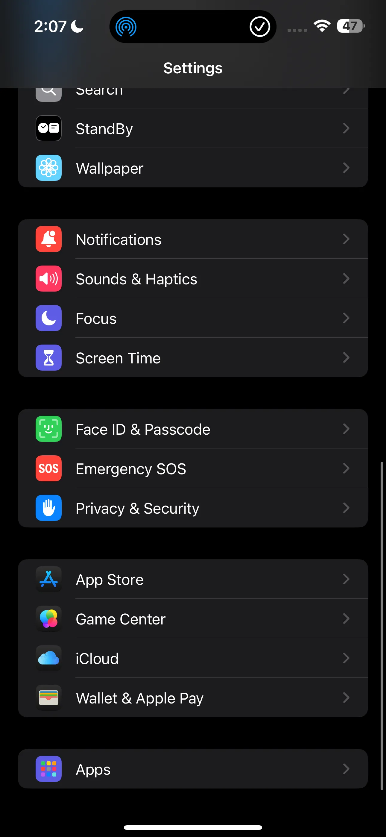 Giao diện ứng dụng Cài đặt (Settings) trên iPhone, minh họa đường dẫn truy cập đến phần quyền riêng tư ảnh.