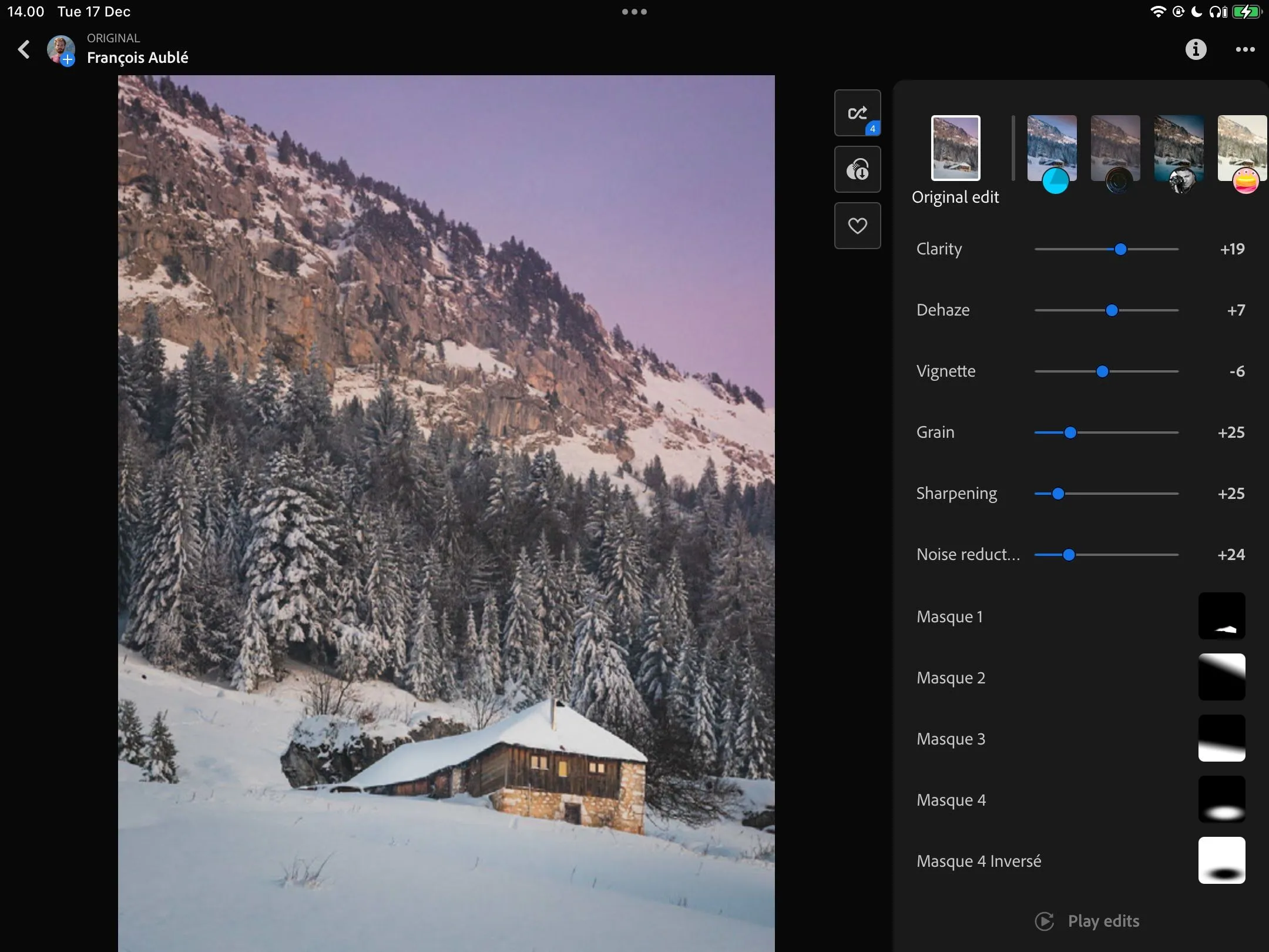 Giao diện ứng dụng Lightroom trên iPad, cho phép người dùng khám phá các bức ảnh và học hỏi quy trình chỉnh sửa chuyên nghiệp.