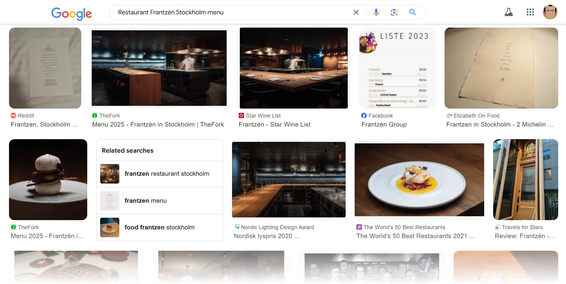 Google Hình ảnh để tìm kiếm các lựa chọn món ăn địa phương