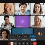 Hình ảnh giao diện Google Meet cho phép chọn nguồn cấp dữ liệu từ camera bên ngoài để trình chiếu nội dung trực tiếp, hiển thị tùy chọn "Present from camera"