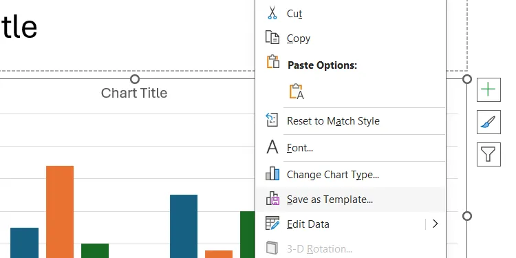 Hộp thoại &quot;Save Chart Template&quot; (Lưu mẫu biểu đồ) trong PowerPoint.