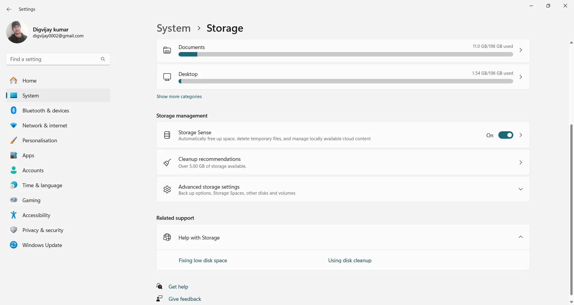 Hướng dẫn bật Storage Sense trong Windows 11