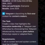 Hướng dẫn cuộc thi "Telegram Vượt Trội Hơn WhatsApp" trên kênh chính thức của Pavel Durov