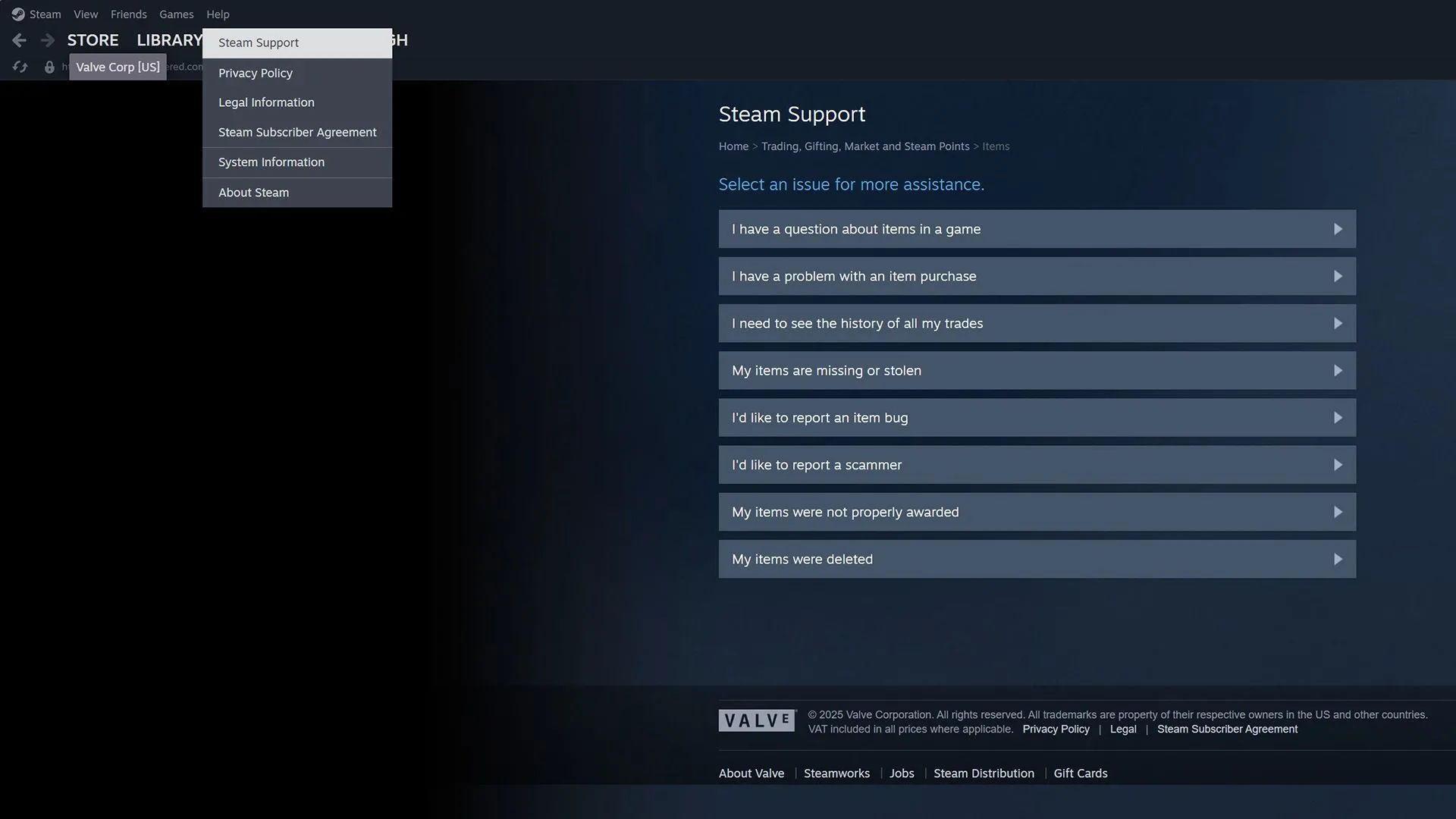 Hướng dẫn truy cập Hỗ trợ Steam cho các giao dịch Chợ Cộng đồng