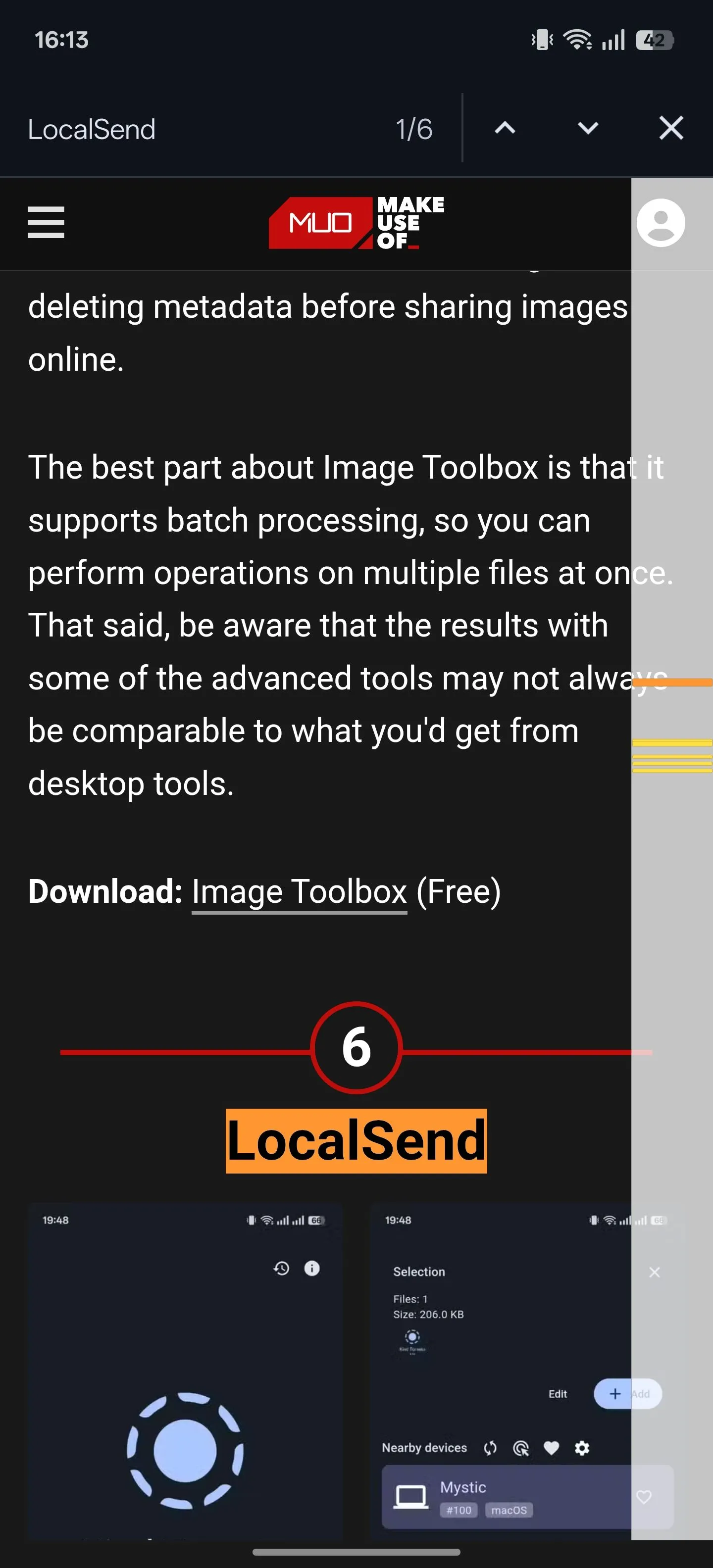 Kết quả tìm kiếm với tính năng &quot;Find in page&quot; trên Chrome Android, các từ khóa được đánh dấu vàng.