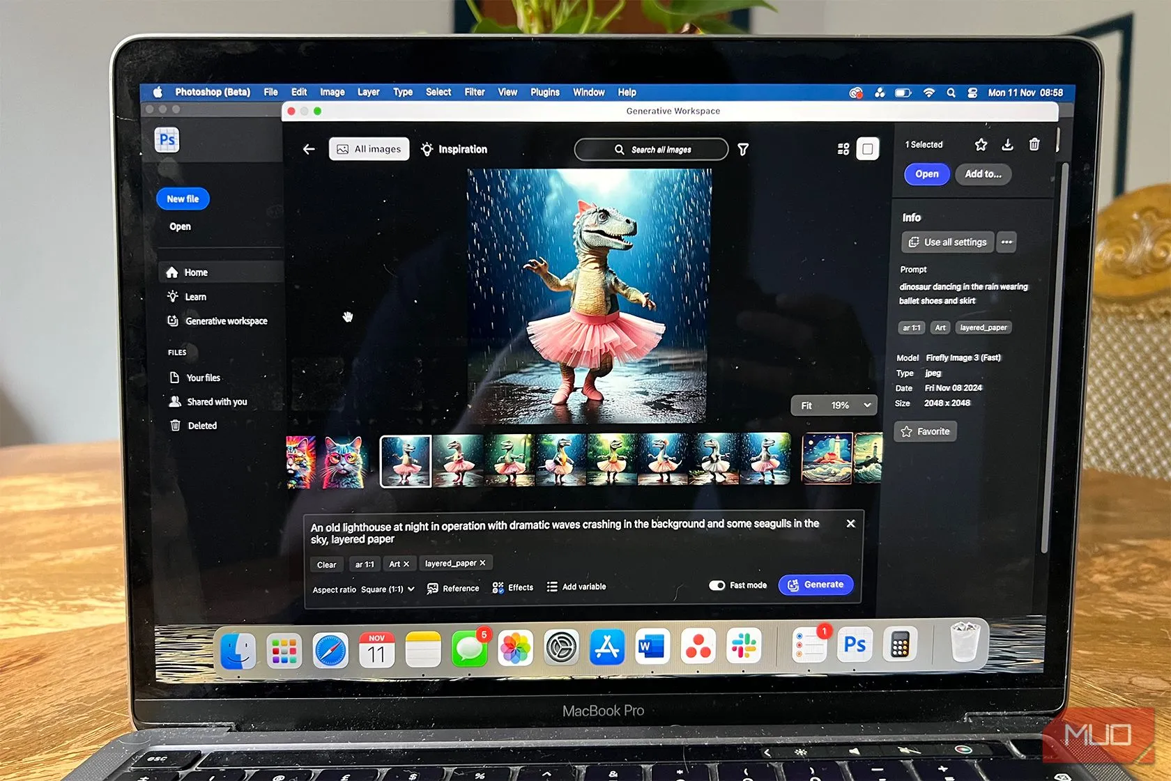 Không gian làm việc Generative Workspace mới trong bản thử nghiệm Photoshop Beta.