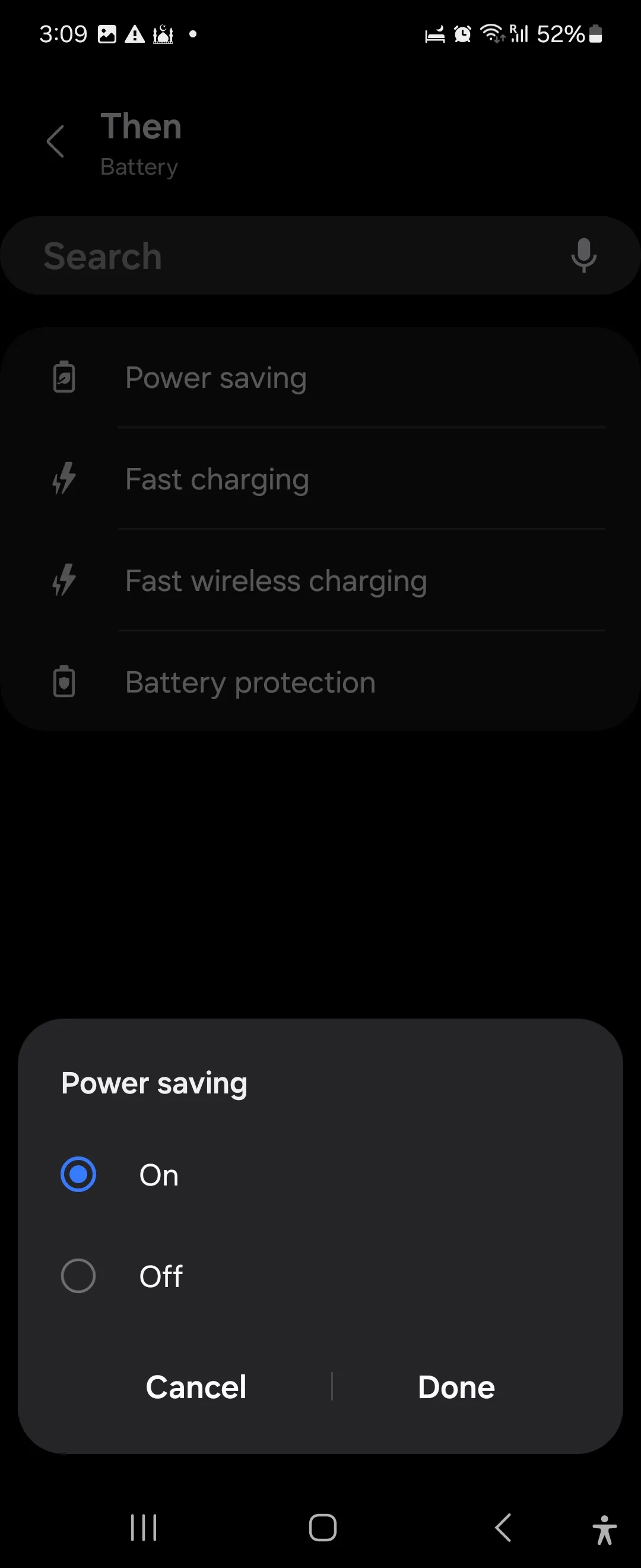 Kích hoạt chế độ Tiết kiệm pin tự động thông qua Chế độ và Quy trình Samsung