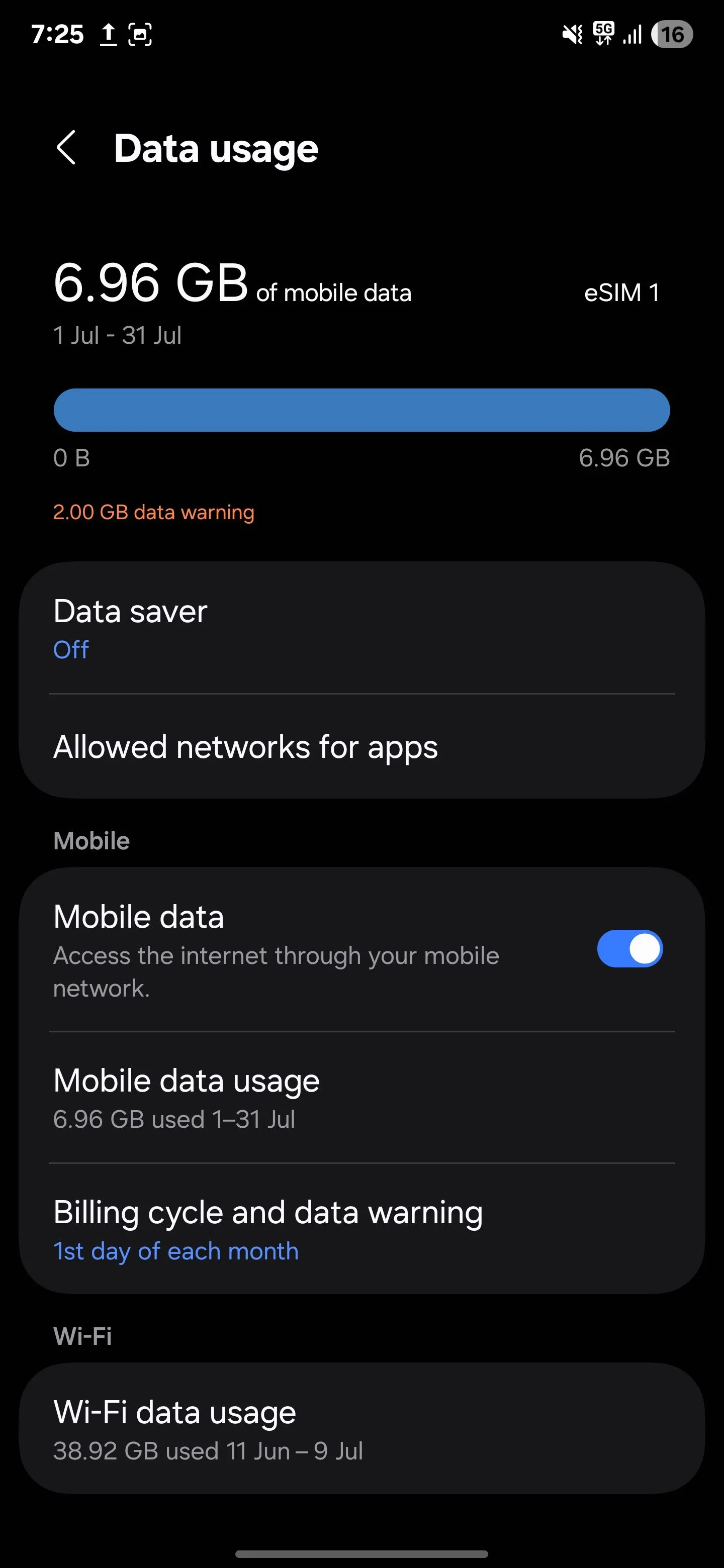 Kiểm tra và tắt sử dụng dữ liệu di động nền cho ứng dụng trên Samsung