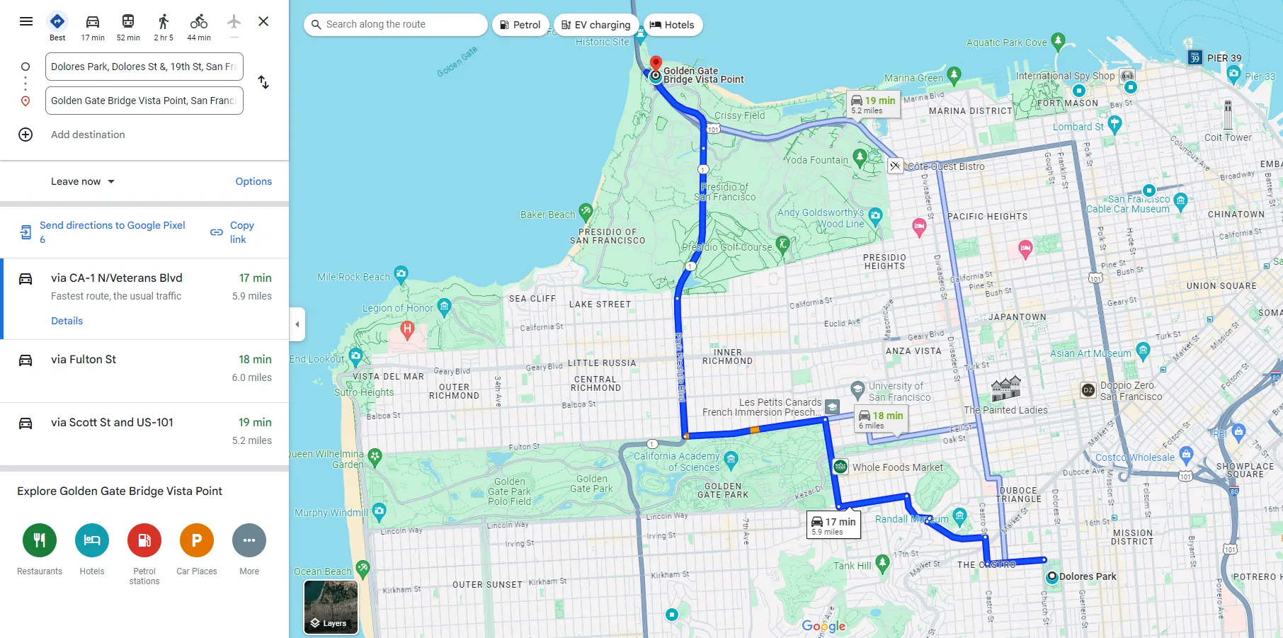 Lập kế hoạch tuyến đường từ A đến B trên Google Maps