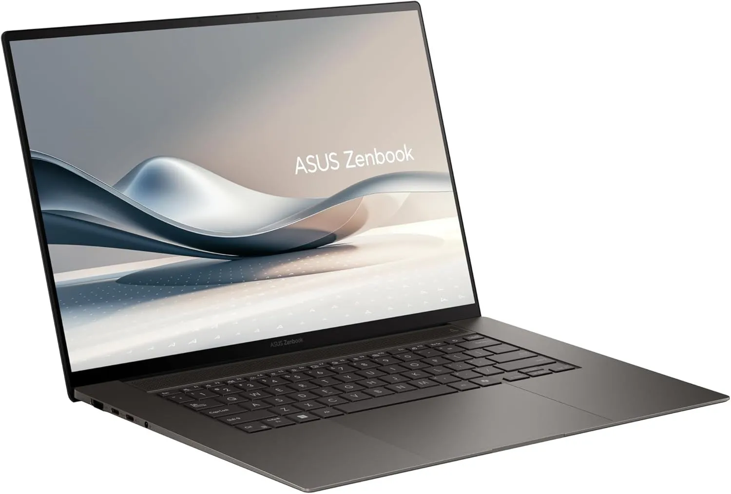 Laptop ASUS Zenbook S 16 OLED màu trắng góc nhìn tổng thể