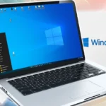Laptop chạy Windows 10 với ổ đĩa cài đặt và USB