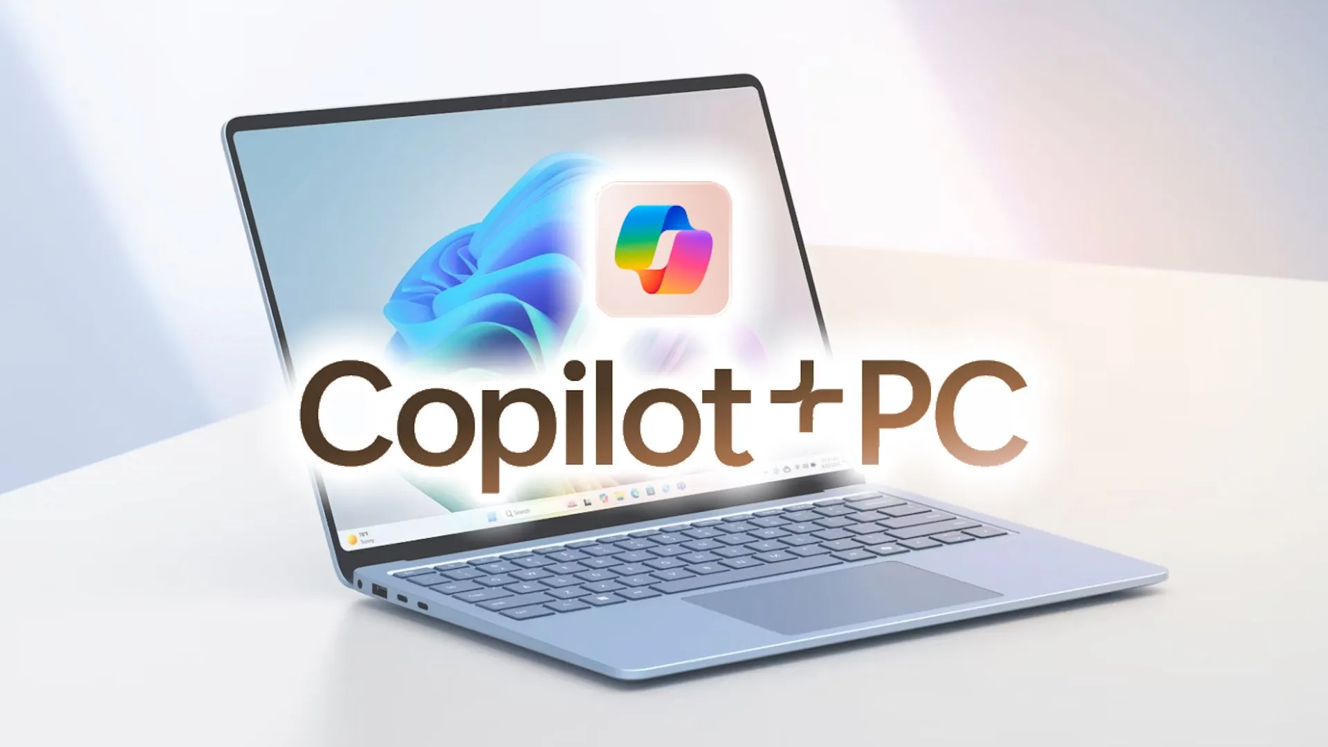 Laptop Microsoft Surface AI với logo Copilot, đại diện cho dòng máy tính AI PC vẫn phụ thuộc nhiều vào điện toán đám mây cho các tác vụ AI.