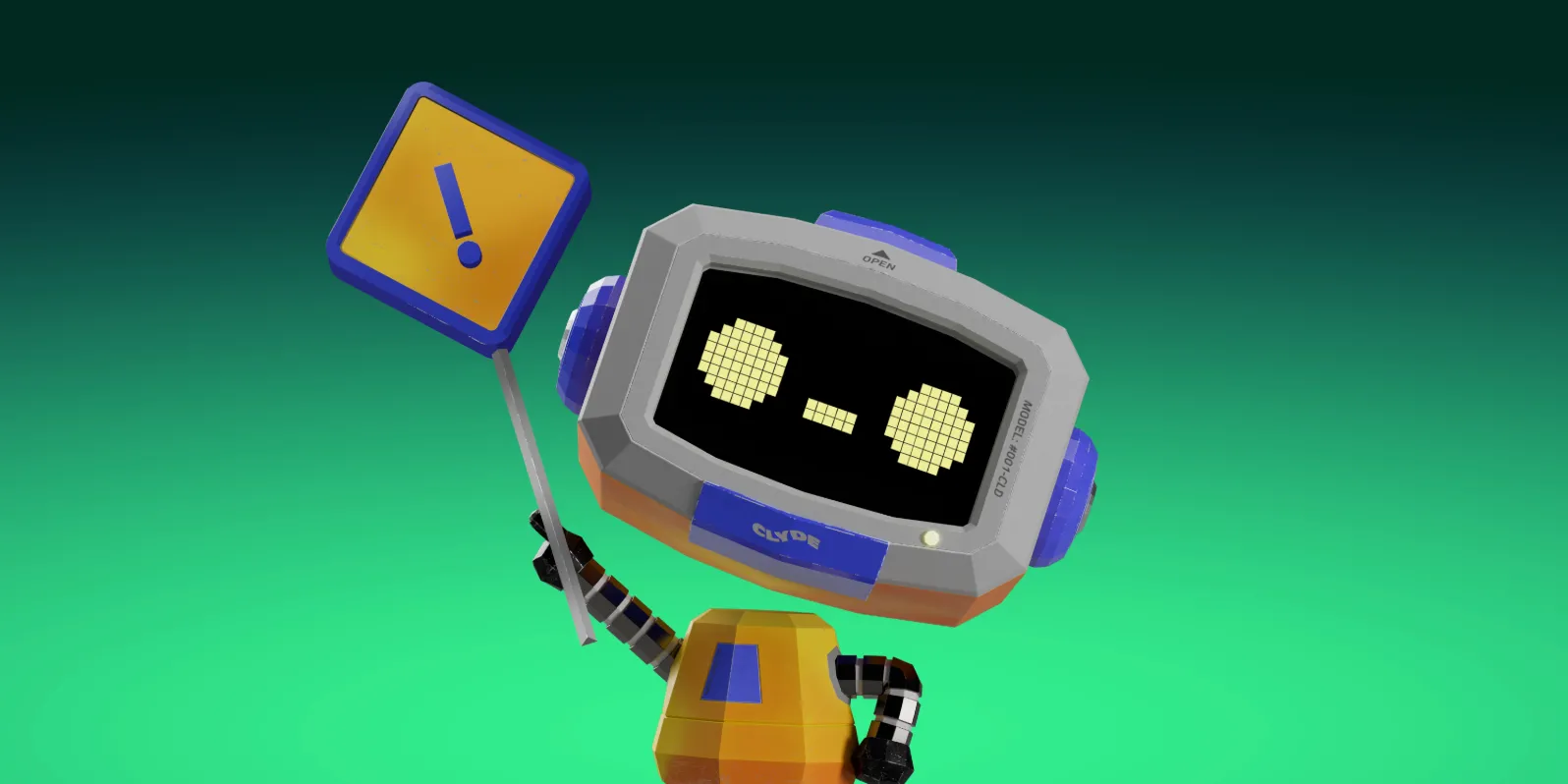 Linh vật robot của Discord cầm biển báo an toàn