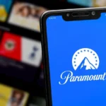Logo Paramount+ hiển thị trên màn hình điện thoại thông minh