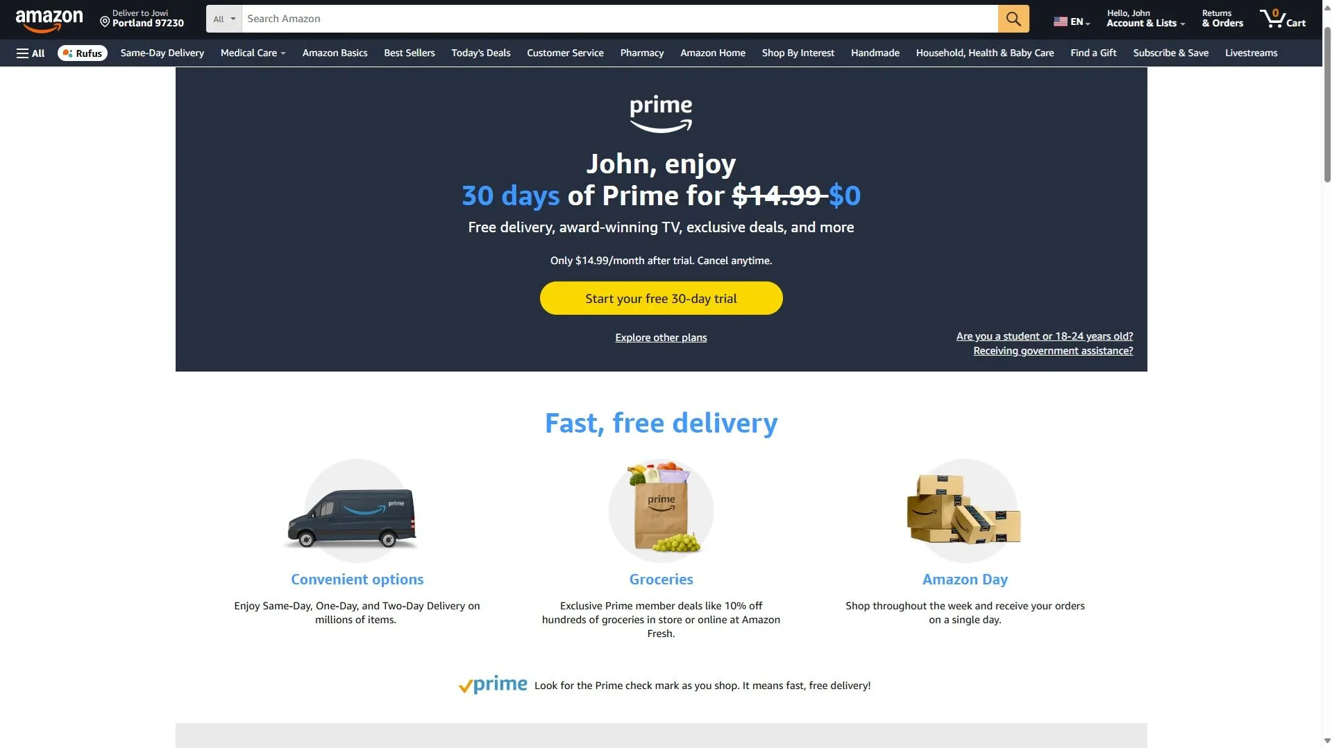 Lợi ích của việc trở thành thành viên Amazon Prime
