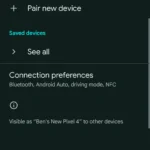 Màn hình cài đặt ghép nối Bluetooth trên Android hiển thị các thiết bị khả dụng để kết nối AirPods.
