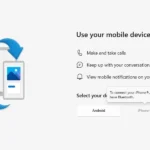Màn hình cài đặt và ghép nối ứng dụng Microsoft Phone Link