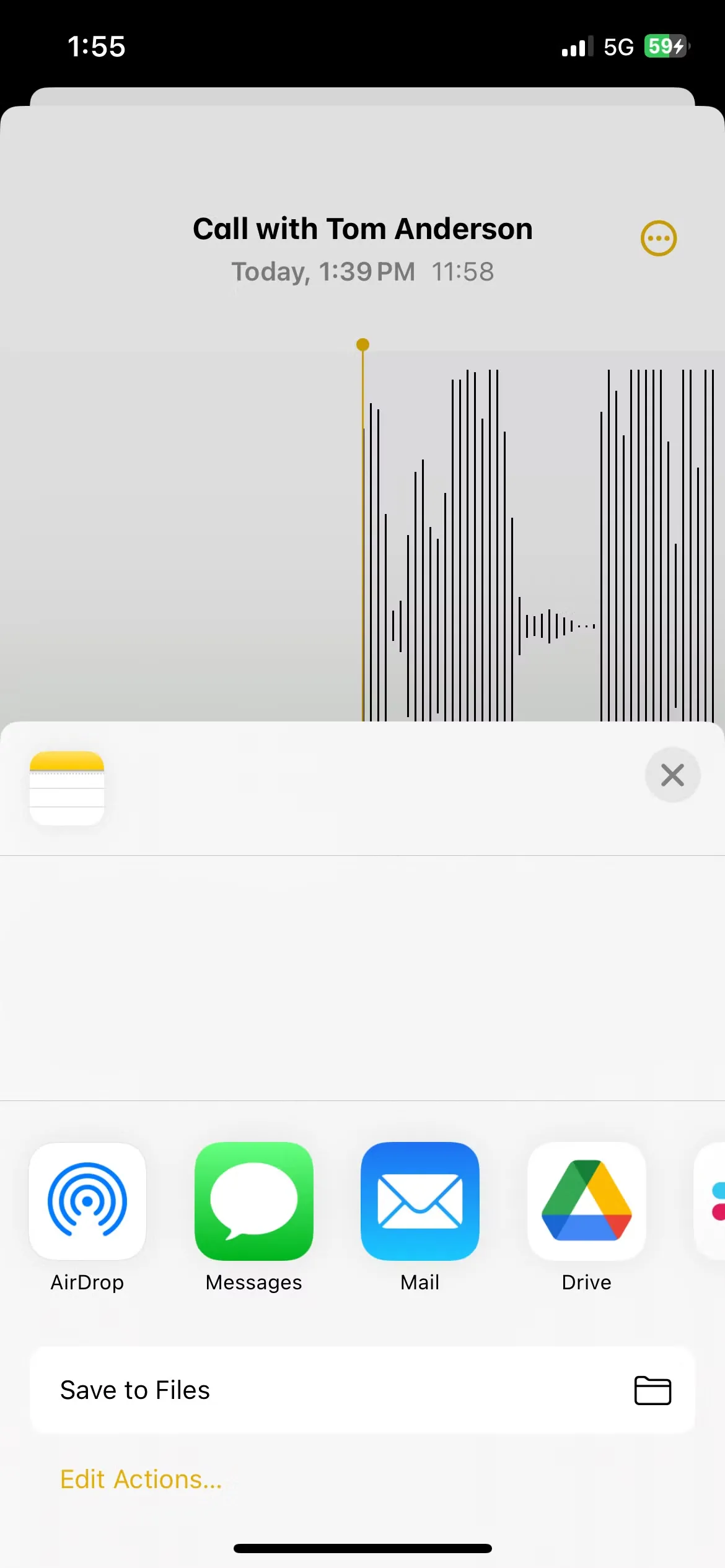 Màn hình chia sẻ ghi âm cuộc gọi iOS 18 trên iPhone hiển thị lỗi