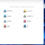 Màn hình chính CloudMounter trên Windows 11 hiển thị hộp thoại kết nối
