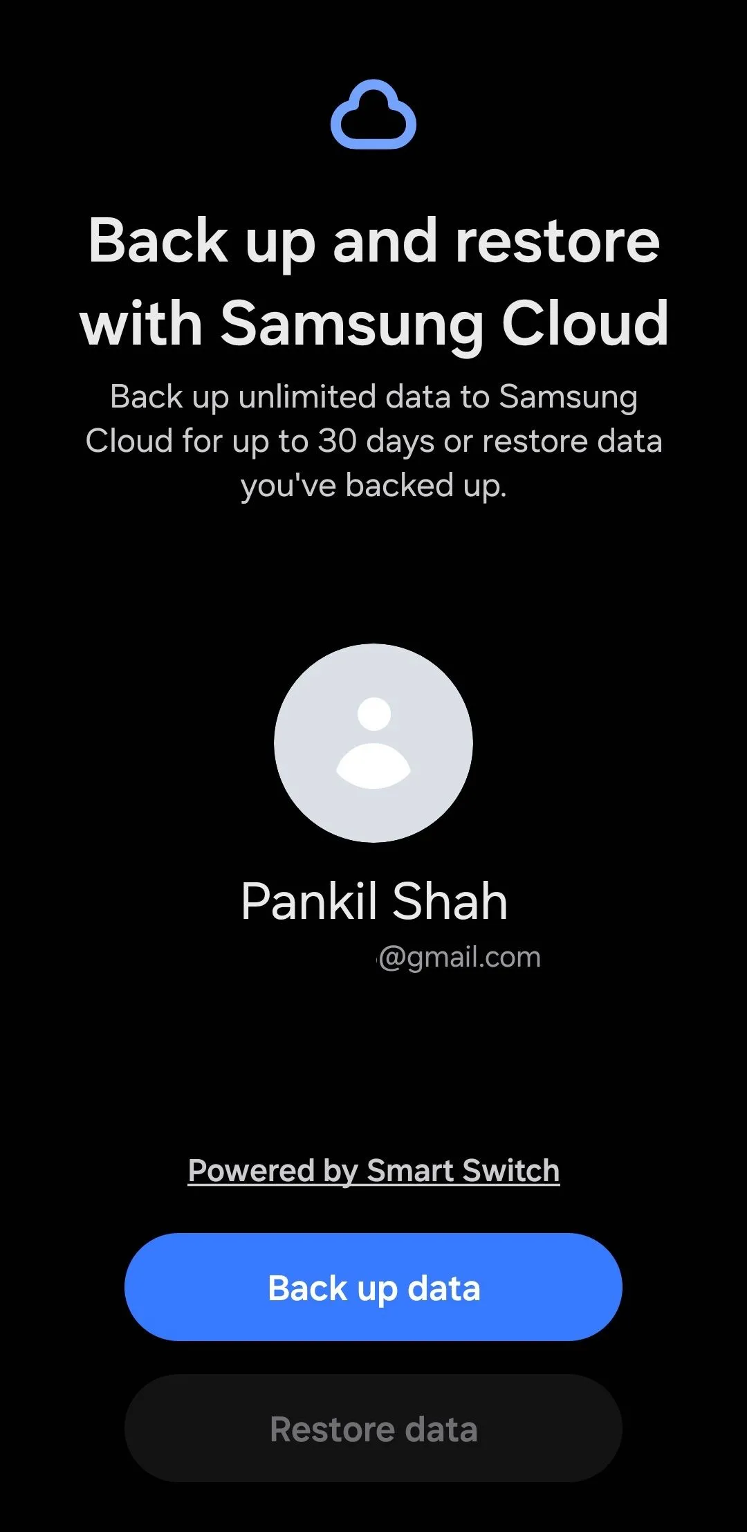 Màn hình sao lưu và khôi phục với Samsung Cloud trên điện thoại